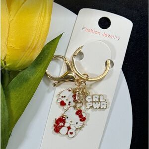 BAG CHARM Hello Kitty Pink GRL PWR Charm Keychain Bag Charm by MINT